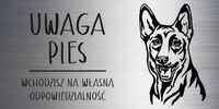 Tabliczka 20x10 cm UWAGA PIES Owczarek belgijski LAMINAT Z GRAWEREM