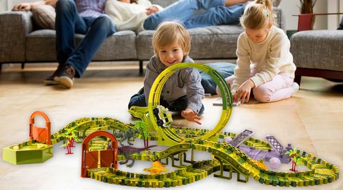 Mega Tor Wyścigowy Dinozaur Park Magic Track 324 elementy na Arena.pl