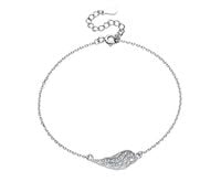 Rodowana srebrna bransoletka szczęścia gwiazd celebrytka skrzydło anioła cyrkonie srebro 925 Z1607B