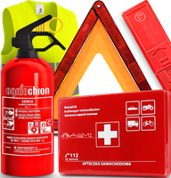 KOMPLET APTECZKA GAŚNICA TRÓJKĄT KAMIZELKA ZESTAW