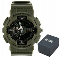 Zegarek wojskowy sportowy taktyczny wielofunkcyjny M-Tac podświetlany Olive
