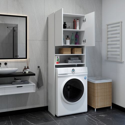 REGAŁ ŁAZIENKOWY SZAFKA NAD PRALKE BIAŁY 4 PÓŁKI na Arena.pl
