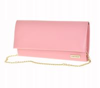 Laura Biaggi - elegancka torebka wizytowa różowa matowa łańcuszek JP115