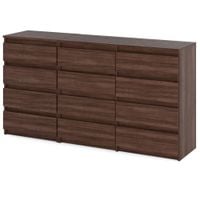 Komoda 12 Szuflad Brązowa Szafka Młodzieżowa 180cm Salon Sypialnia Wenge