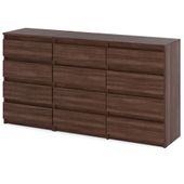 Komoda 12 Szuflad Brązowa Szafka Młodzieżowa 180cm Salon Sypialnia Wenge