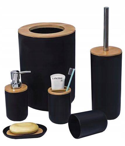 Zestaw łazienkowy akcesoriów łazienkowych 6 elementów kosz szczotka do WC na Arena.pl