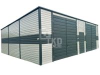 Hala - Garaż Blaszany 8,5x6 - drzwi - rynny Srebrny TKD118