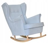 Fotel Uszak bujany WELUR pastelowe niebieskie lux