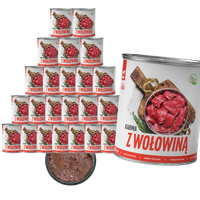 MOKRA KARMA DLA PSA TufTuf Puszka Mielonka z Wołowiną ZESTAW 24x800G
