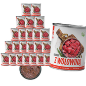 MOKRA KARMA DLA PSA TufTuf Puszka Mielonka z Wołowiną ZESTAW 24x800G