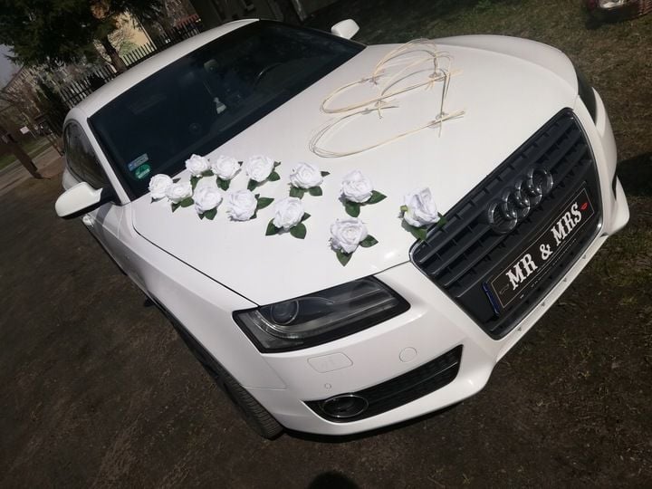 DEKORACJA NA AUTO ŚLUBNE, OZDOBY NA SAMOCHÓD zdjęcie 3