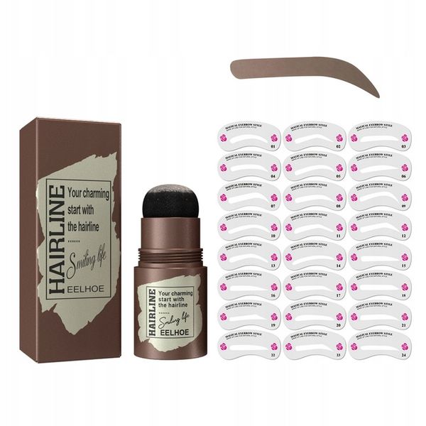 Stempel do brwi 24 szablony pomada Czarny brązowy zdjęcie 1