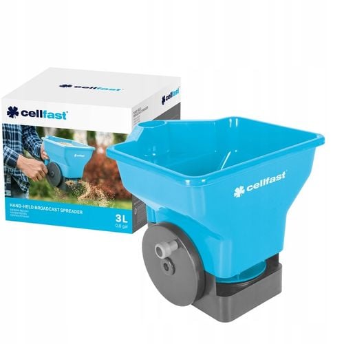 Siewnik Ręczny 3 l Do Trawy Nawozu Soli Ogrodowy Z Regulacją i Korbką na Arena.pl