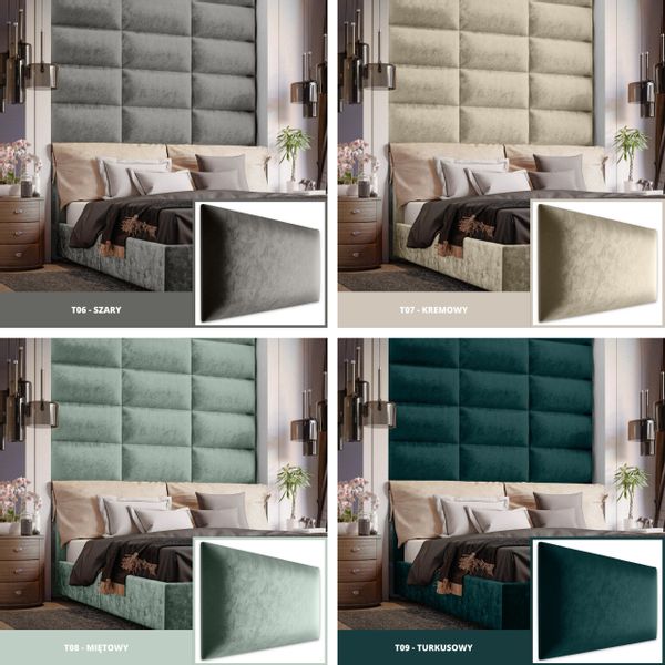 PANELE TAPICEROWANE ŚCIENNE KREMOWE WEZGŁOWIE 3D 100cm x 20cm zdjęcie 9