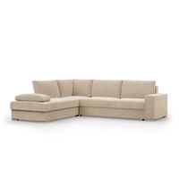 Duży narożnik, Momento, lewy, sztruks, 287x231x86 cm, beżowy | TYLETEGOTU