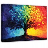 OBRAZ DRZEWO ABSTRAKCJA KOLOROWY DO SYPIALNI SALONU NA PŁÓTNIE 120x80