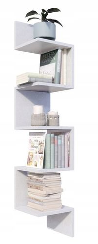 PÓŁKA NAROŻNA ŚCIENNA, BIAŁA WISZĄCA, MATOWA na Arena.pl