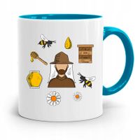 Kubek Błękitny Dla Pszczelarza Kocham Pszczoły Z Nadrukiem Ze Zdjęciem