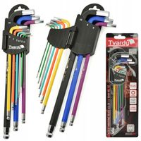 TVARDY ZESTAW KLUCZE IMBUSOWE IMBUSY DŁUGIE HEX 1.5-10mm 9sztuk KOLOR