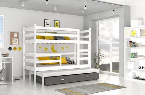 Łóżko JACEK 3 białe Kolor - Błękit na Arena.pl