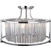 Kryształowy plafon sypialniany CGASBURC okrągła lampa chrom