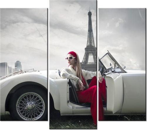 90 80CM OBRAZ T3 ELEM PARKING WIEŻY EIFFLA DRUK ŚCIENNY na Arena.pl