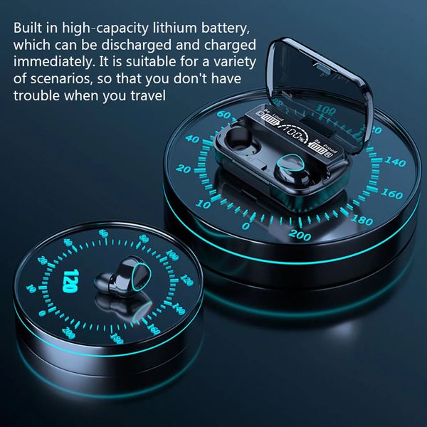 TWS M10 bezprzewodowe słuchawki Bluetooth wyświetlacz LED 3500mah etui z funkcją ładowania 9D Stereo słuchawki sportowe wodoodporne Bluetooth 5.1 zdjęcie 2