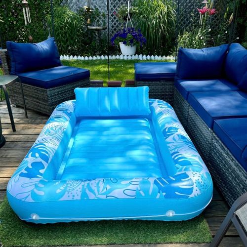 MATERAC PŁYWAK PŁYWANIA NADMUCHIWANY LEŻAK OPALANIA Z PODUSZKĄ DO WODY 4W1! na Arena.pl