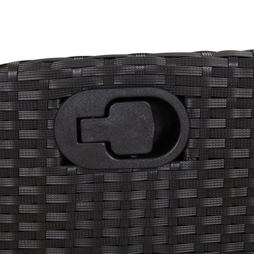 Rozkładane krzesło ogrodowe z poduszkami, czarny rattan PE na Arena.pl