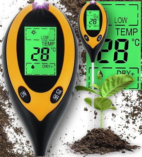 KWASOMIERZ MIERNIK TESTER OGRODNICZY PH GLEBY ZIEMII TEMPERATURA WILGOTNOŚĆ na Arena.pl