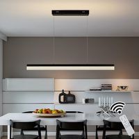 Lampa Wisząca LED 22W Żyrandol Liniowy 90cm Pilot Ściemnialna Czarna