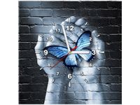 40X40CM ZEGAR MOTYL DŁONIACH OBRAZ