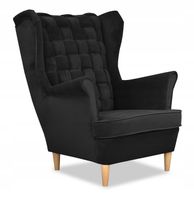 Fotel uszak Carol skandynawski  czarna głębia,czerń nowość