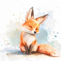 Plakat 60x60cm Zadowolony Lisek