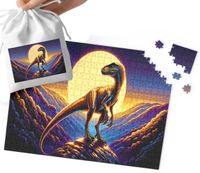 PUZZLE TRADYCYJNE - DINO DINOZAURY WZORY PREZENT NA ŚWIĘTA 110EL + WORECZEK