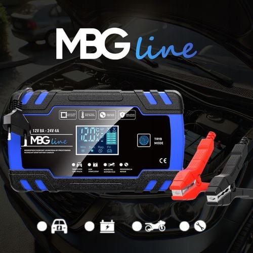 Mocny Prostownik Samochodowy Ładowarka Akumulatora LCD 24V 12V 8A AUTOMAT na Arena.pl