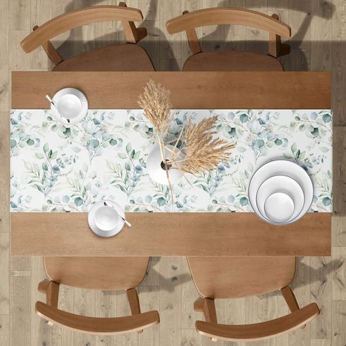 BIEŻNIK OBRUS NA STÓŁ MATOWY GŁADKI 40X220 CM DEKORACYJNY LIŚCIE WZÓR 073 na Arena.pl