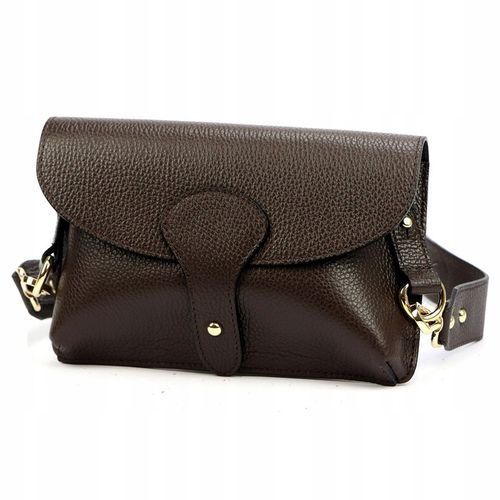 Torebka skórzana LUKA DOLLARO INSTAGRAMKA ciemny brąz na Arena.pl