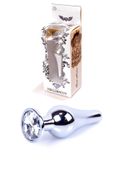 Srebrny Korek Analny Z Przezroczystym Kryształkiem Silver Butt Plug