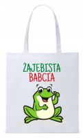Dla Babci Babuni Prezent Torba Eco Biała Shopper Z Nadrukiem Ze Zdjęciem