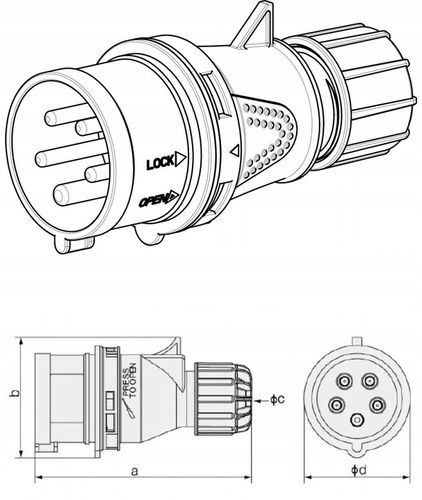 PRZEJŚCIÓWKA Z WTYKU 16A/5 400V NA 3 GNIAZDA 230V na Arena.pl