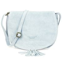 BELTIMORE torebka damska zamszowa listonoszka z klapą V012 j.niebieska