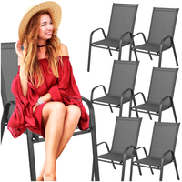 krzesło ogrodowe metalowe szare 6 sztuk