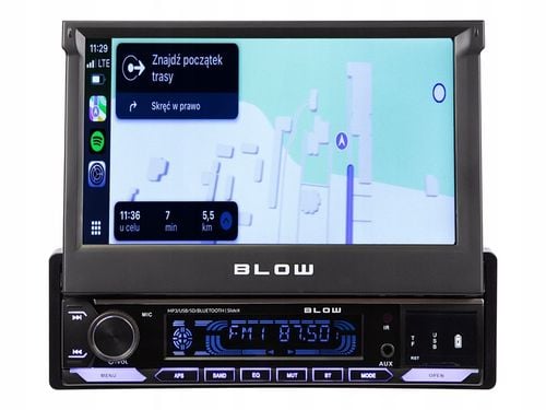 RADIO SAMOCHODOWE 1-DIN 7 CALI WYSUWANY DOTYKOWY EKRAN CARPLAY ANDROID na Arena.pl