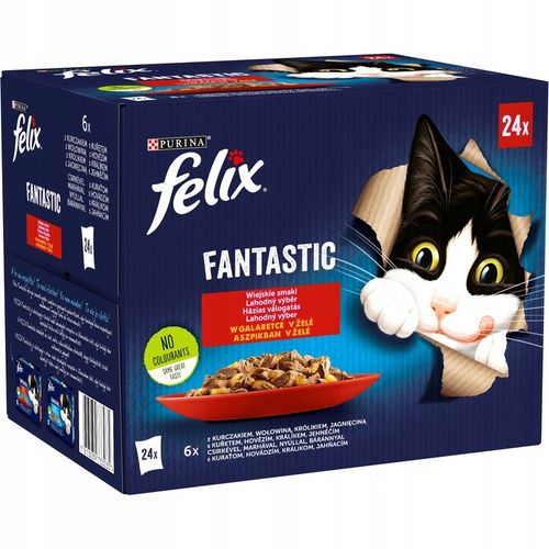 FELIX FANTASTIC MIX SMAKÓW W GALARETCE Karma dla kota 24x85g na Arena.pl