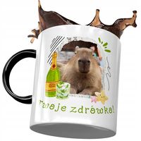 Kubek Czarny Kapibara Na Urodziny Imieniny Prezent Z Nadrukiem Ze Zdjęciem