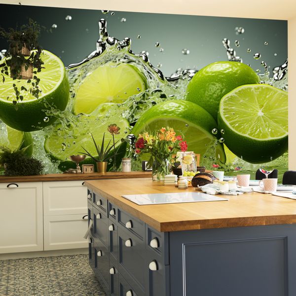 Fototapeta Do Kuchni LIMONKI Owoce Cytrusy Abstrakcja 315cm x 210cm zdjęcie 13