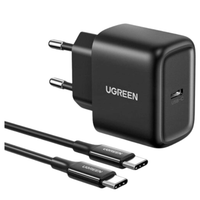 ładowarka sieciowa ugreen cd250, 25w, usb-c (czarny) + kabel usb-c do