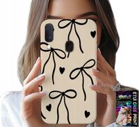 ETUI DO SAMSUNG GALAXY A20E - BEŻOWE KOKARDKI WSTĄŻKA MODNE WZORY