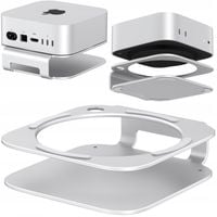 Stojak aluminiowy podstawka MS60 do Mac Mini M4 M4Pro srebrna